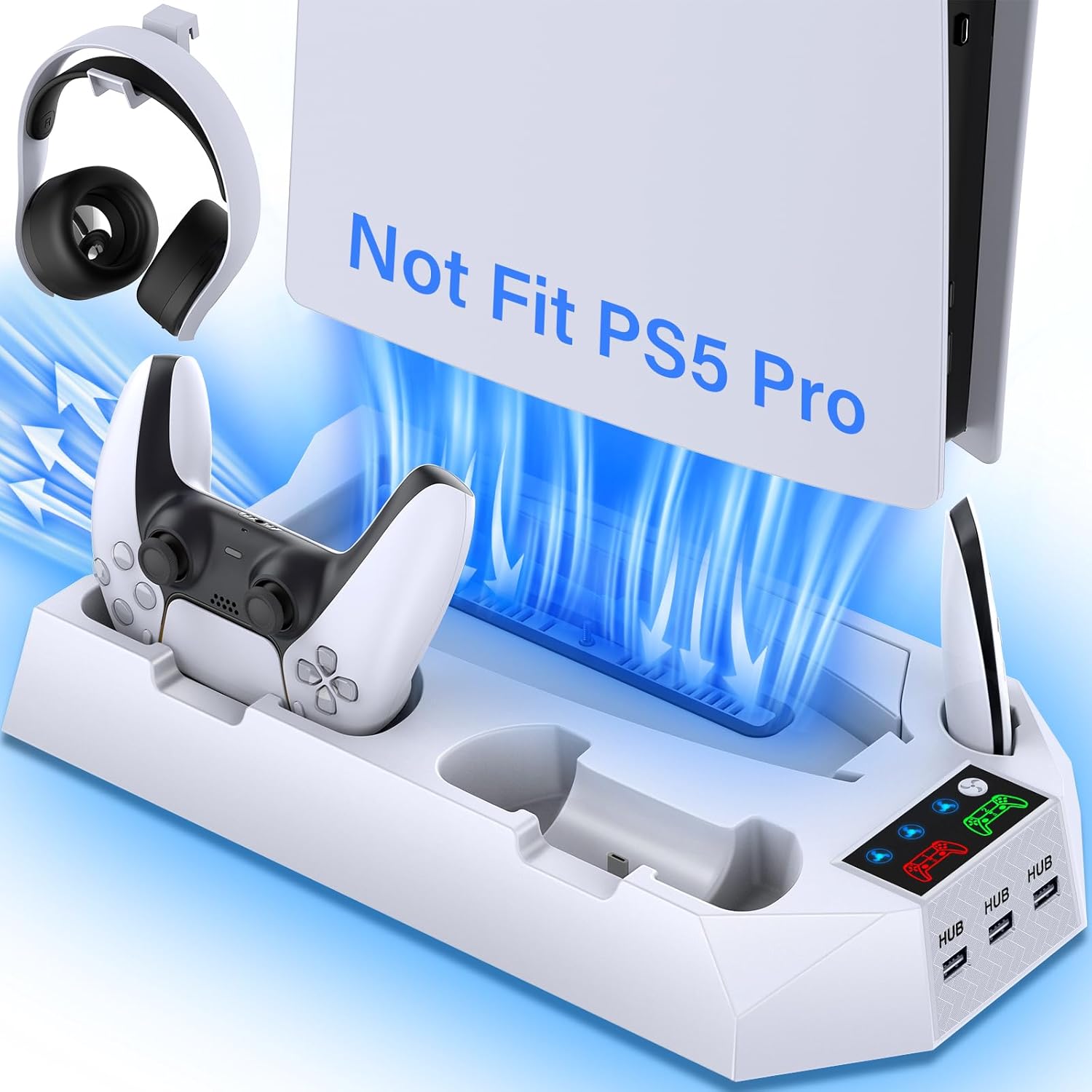 PS5 Cooling Stand with Dual Controller Charger